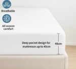 Extra Deep 16"/40CM PolyCotton EasyCare Percale Deep Pocket Fitted Bed Sheets - Image 8