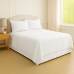 180 Thread Count Rich Percale Non Iron Bed Linen Soft PolyCotton Blend Plain Dyed Flat Bed Sheets