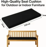 Waterproof seat pads for garden chairs Indoor & Outdoor Garden Sofa Foam Seat Pad patio bench Cushions Pad (3 Seater Bench - Image 6