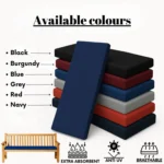 Waterproof seat pads for garden chairs Indoor & Outdoor Garden Sofa Foam Seat Pad patio bench Cushions Pad (3 Seater Bench - Image 3