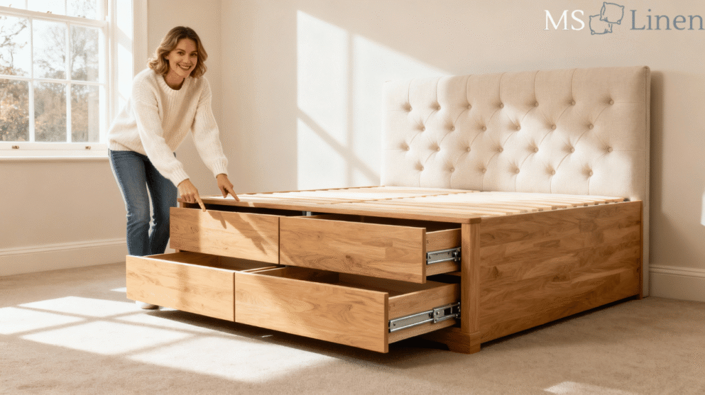 Double Divan Storage Base with Drawers