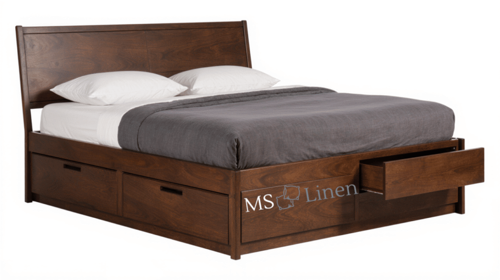 Mid-Century Style Double Storage Bed